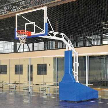 Basketball System - Portable (Indoor) - Elite 9600 (8 ft. Board Extension) - 72 in. Glass Backboard, Breakaway Goal